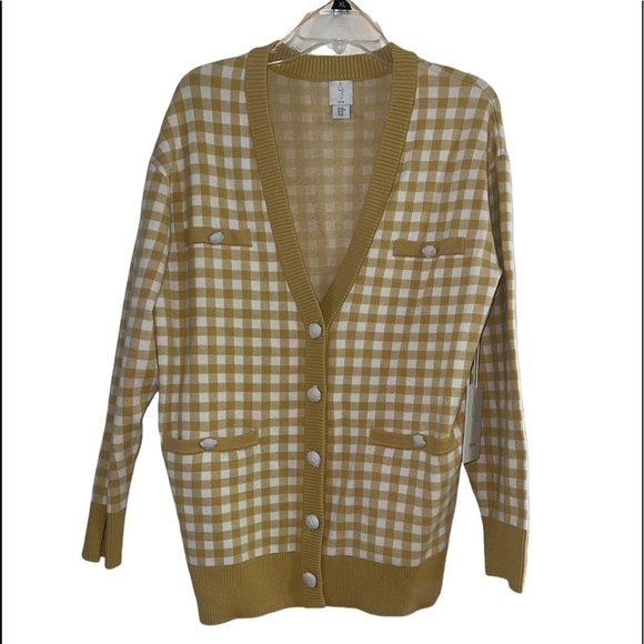 Joie Sweaters - NWT- Joie Gingham Boyfriend Cardigan Sweater. Size Medium